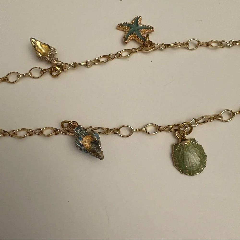 Beach Necklace, Shells, Gold Chain 20